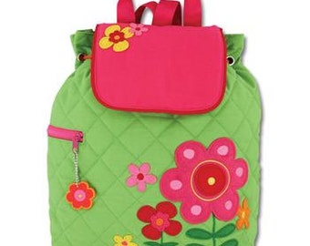 Monogrammed Stephen Joseph FLOWER Toddler Backpack Kids Book Bag Preschool Backpack Tote Easy Ordering