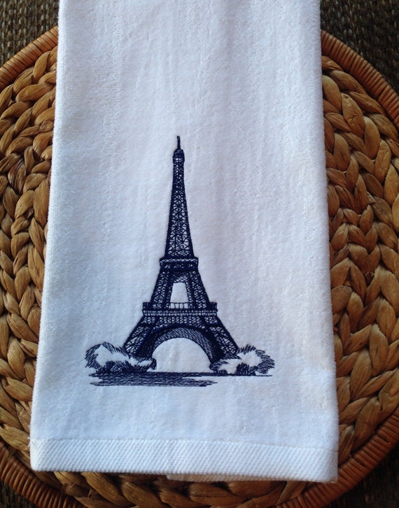 Eiffel Tower Bathroom 16x26 Velour Hand Towel
