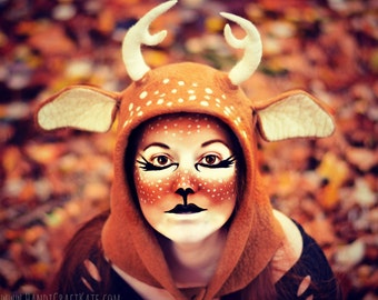 Fawn Hat. Fawn Ear Hood. Fantasy Hat. Cosplay Hat. LARP.
