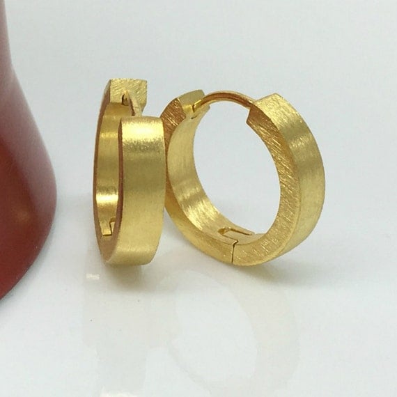 Men's hoop earrings citron gold hoop earrings for men