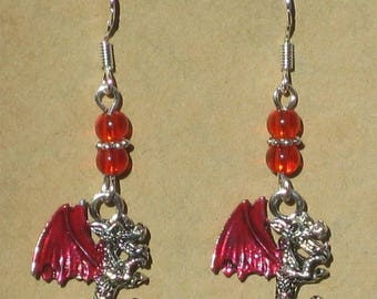 Enameled Dragon Earrings