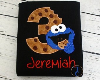 Cookie Monster Birthday Shirt - Cookie Monster Birthday, Cookie Monster Party, Sesame Street Birthday, Boys Birthday Shirt, Girls Birthday