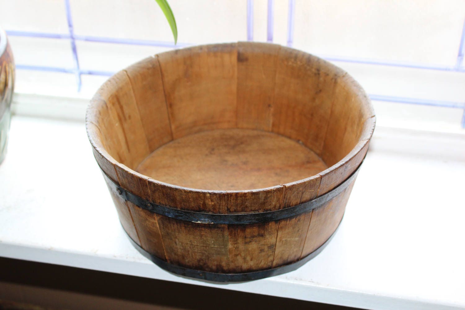 Antique Wooden Wash Tub Child's Toy Rustic Farmhouse Decor