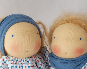 Waldorf doll twins 33 cm / 13 inch, handmade rag doll, baby doll, limbed doll, cloth doll, offer includes 2 dolls