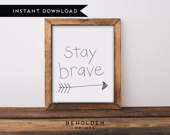 Digital Download, Nursery Wall Art, Be Brave, Arrow Nursery Decor, Woodland Nursery, Nursery Decor, Nursery Printable, Baby Boy Nursery