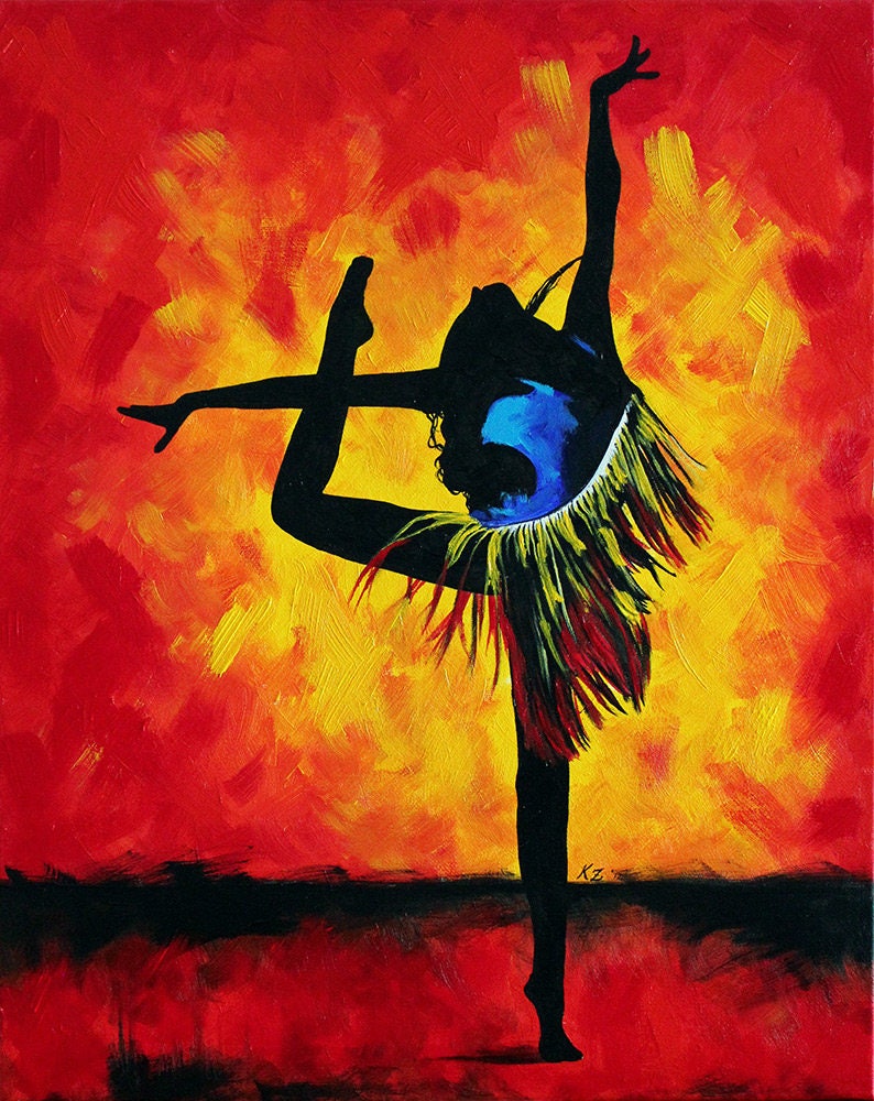 Ballet Dancer Painting Dance Silhouette Art on Canvas