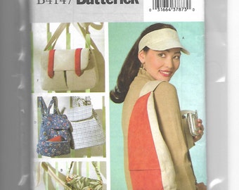 B4147 Butterick Adjustable Visor, Backpacks, and Bags Sewing Pattern 2004 Read Condition