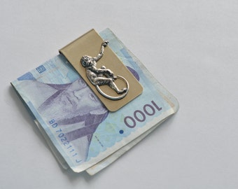 brushed metal monkey money clip
