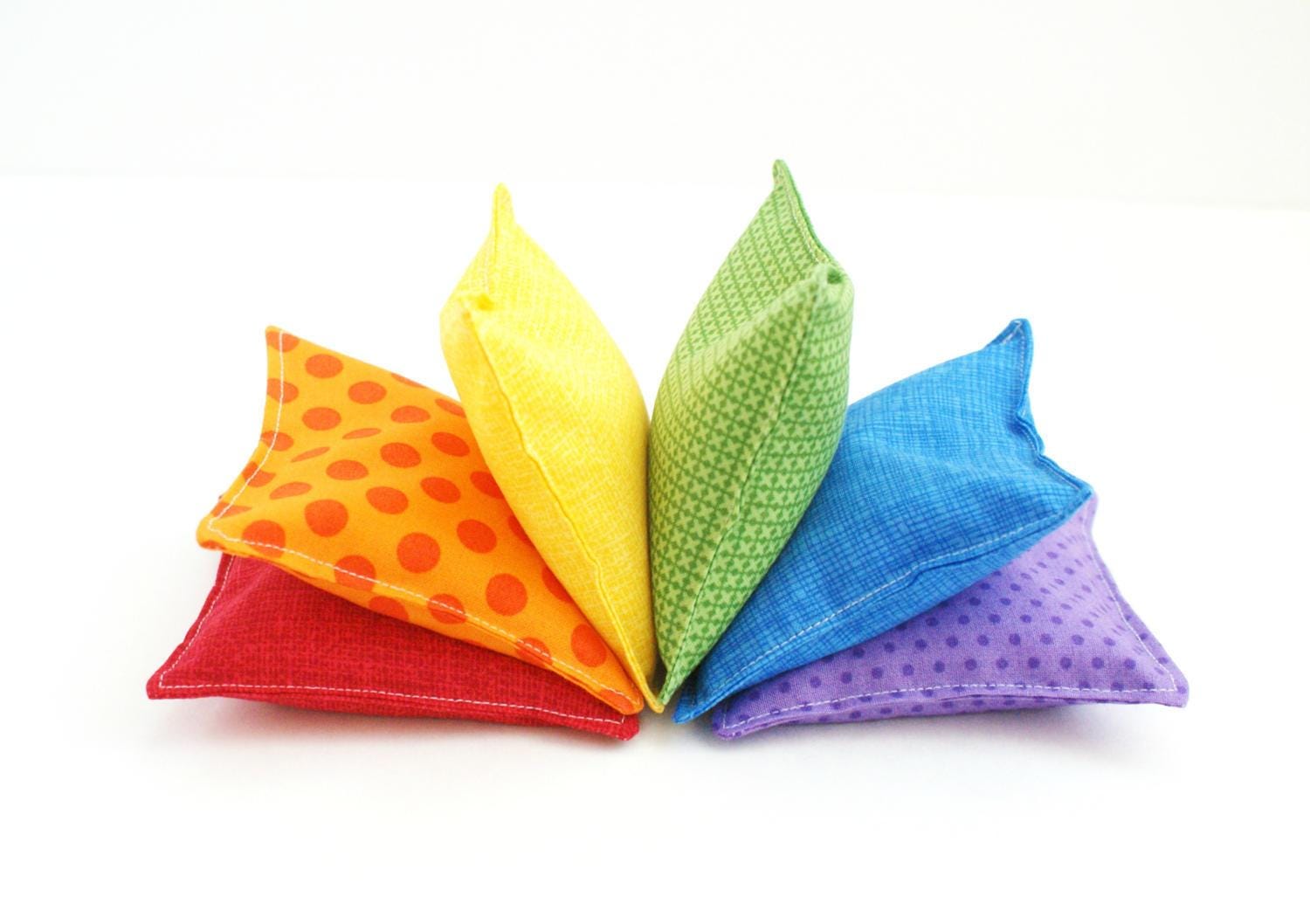 Rainbow Bean Bag Set Set of 6 Washable Beanbags Kids