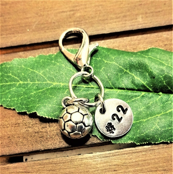 3D SOCCER BALL KEYCHAIN with letter or number charm see all