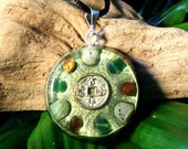 ABUNDANCE Orgone Pendant – Jade, Tiger's Eye and Aventurine Crystal Healing Pendant - Wealth, Money and Prosperity - Medium