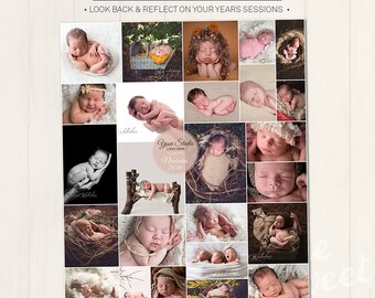 25 Images. Year in Review Collage board 20x24" - Photoshop Template for photographers (YIRB25) - Instant DOWNLOAD