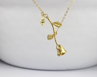 Gold Rose necklace,Silver rose necklace. rose necklace. rose jewelry.Bridesmaid Gift Set gift,Heart,Bridal Party Gift,wedding her present