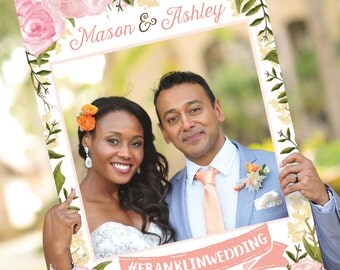 Bridal Shower Photo Prop - Pink Floral - DIGITAL FILE - Wedding Photo Prop - Baby Shower Photo Prop - Printed Option Available - Bridal
