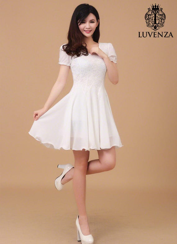 White Lace Mini Dress