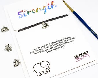 Elephant bracelet, Elephant gifts, Elephant Jewellery, Elephant print, Strength Bracelet, Friendship Bracelet, Friendship gift, Graduation