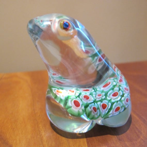 murano glass frog