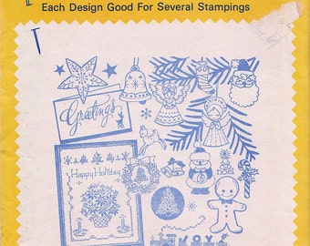 Vtg Aunt Marthas Hot Iron Transfers Christmas Miniatures 3784