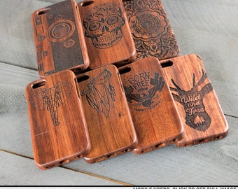 Wood Engraved iPhone Case - For iPhone 6 and 6s - 7 cool designs