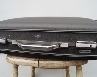 Vintage American Tourister Luggage - Steel Grey