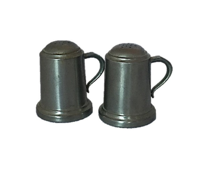 Vintage Pewter Salt and Pepper Shackers by Web Pewter | Mug Salt & Pepper Shakers Tankard Style