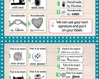 Iron On Clothing Labels Sew on / Craft Crafts / Laundry Safe / Handmade garment / Knit **UNCUT version