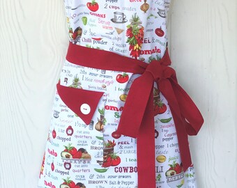 Tex-Mex Apron, Mexican Cuisine, Retro Style, Cooking Apron, Mexican Recipe Motif, KitschNStyle