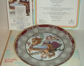 1986 Heinrich W Germany Villeroy and Boch Over The River and Through The Woods Plate w Box COA