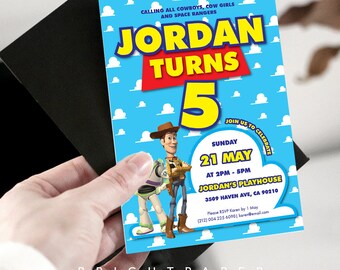 Toy Story Invitation, Toy Story Birthday Party Invite, Buzz lightyear Woody Birthday Invitation, Toy Story Print Digital Printable BD020