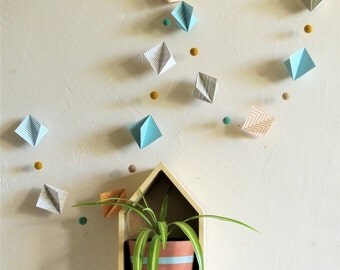 Garland decorative reasons Scandinavian, mustard, mint, beige