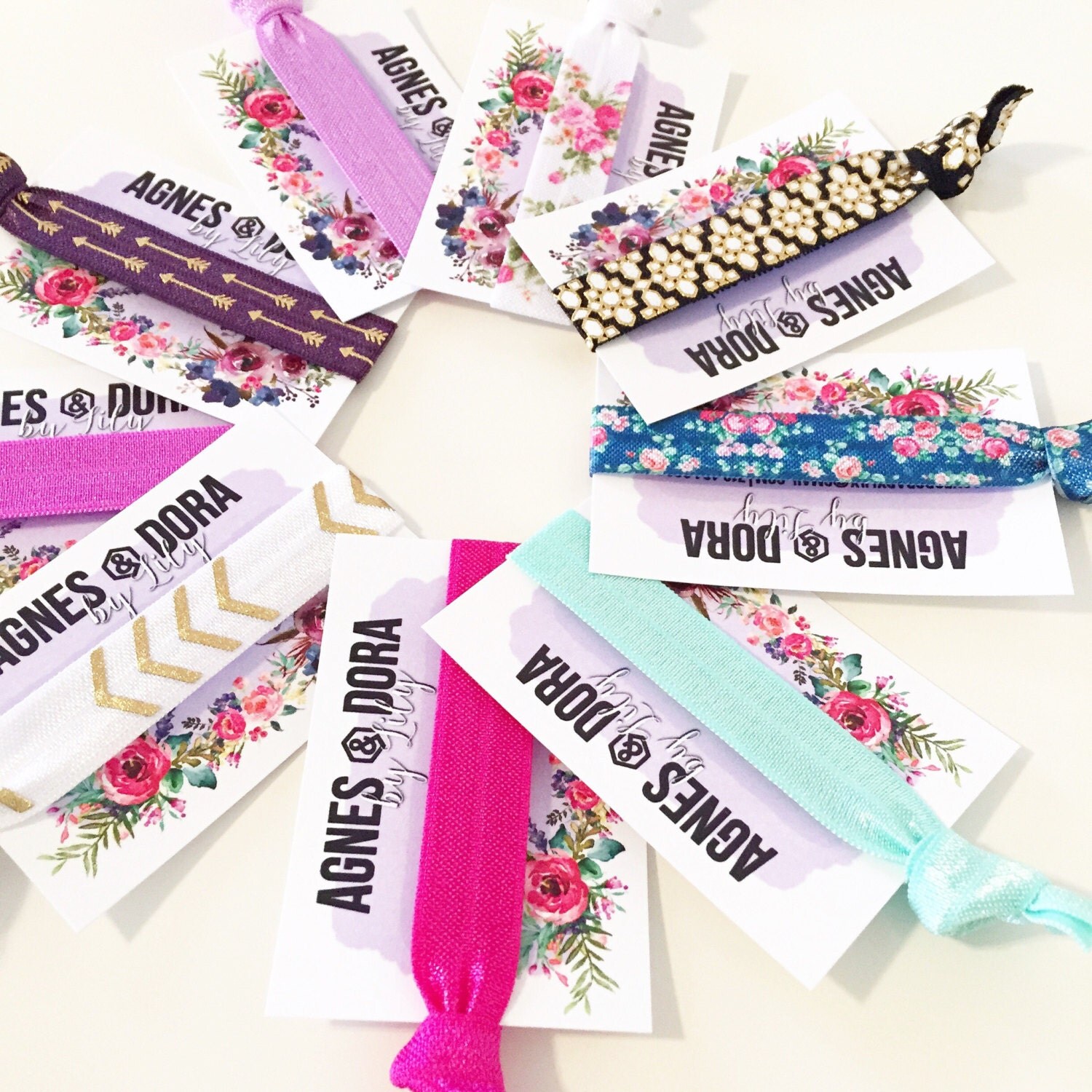 Custom Floral Promotional Hair Tie Cards Custom Hair Tie