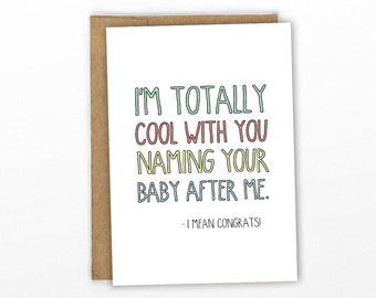 Funny New Baby Card | Baby Congratulations ~ Baby Name by Cypress Card Co.