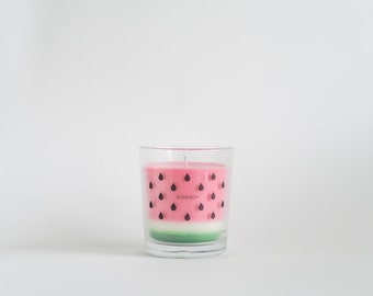 Watermelon Candle, water melon scented, fruits candle, watermelon illustration, gift idea, funny unique candle, summer candle - EINSHOP
