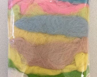 Felt wool set of 10 colours for needle and wet felting 100 g pack in pastel colours virgin wool from Rico Design