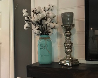 Cotton Arrangement.Farmhouse Decor.Fixer Upper Decor.Mason Jar Decor.Farmhouse.Rustic Home Decor.Rustic Decor.Cotton Stems.Cotton.Mason Jar