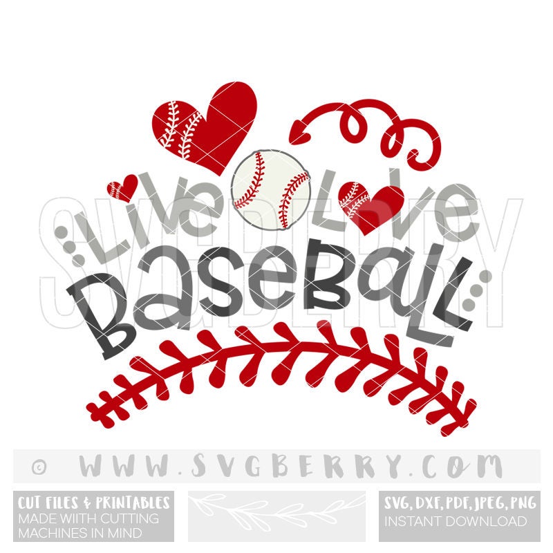 Download Live Love Baseball SVG / baseball shirt cap hat tee wreath