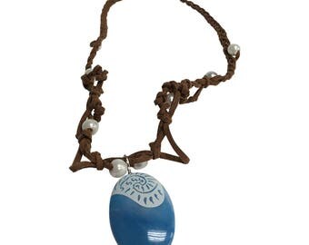 Moana Necklace Seashell Pendant And Rope Chain Movie Costume Prop Cosplay Heart of Te Fiti Tefiti Waialiki Magical Jewelry Gift High Quality