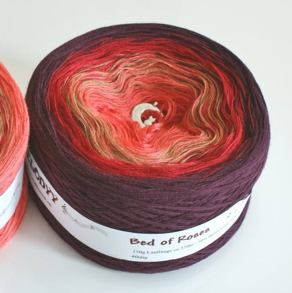 Bed of Roses Ombre Yarn Burgundy Cotton Yarn Red Acrylic
