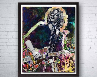 Chris Cornell, Audioslave, Soundgarden, Grunge Rock, Guitar, Chris Cornell Poster, Music Legend, Music Room, Rock n Roll Art, Rock Legend