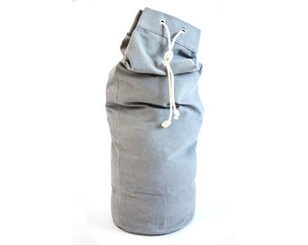 sailor bag - laundry bag - storage bag made of gray twill