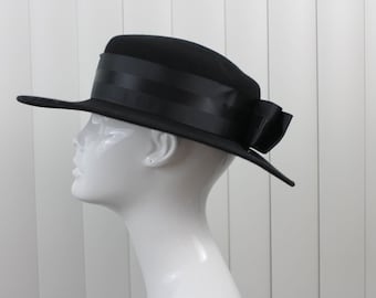 Vintage Black Wool Madeline Hat Michael Howard