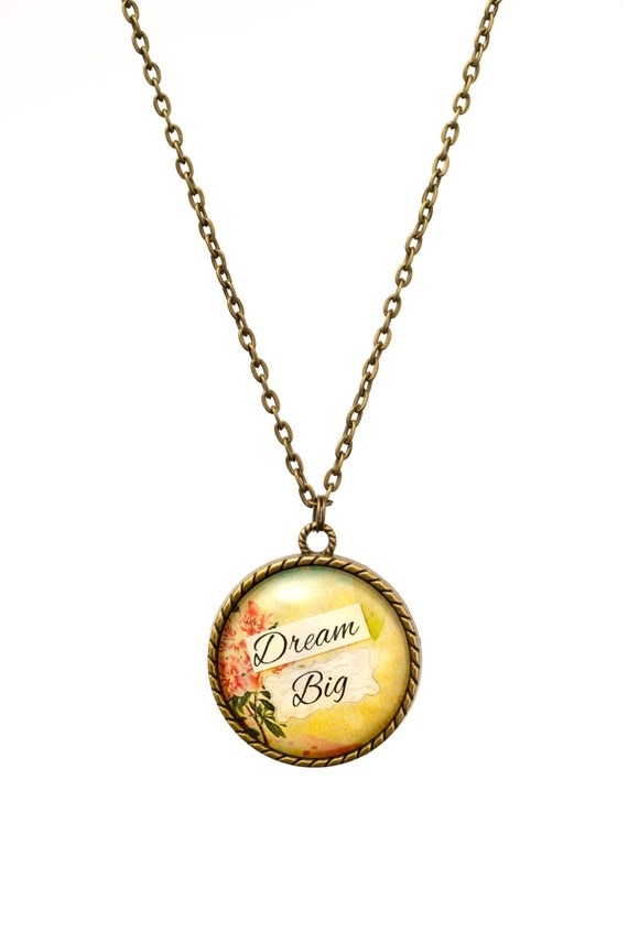 FREE SHIPPING - **NEW** Dream Big 30mm Bronze Lace Necklace - Unique - Vintage - Gorgeous Gift - Love