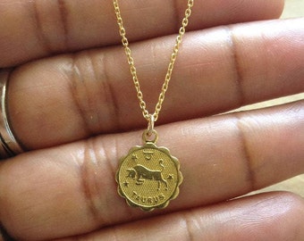 Zodiac Necklace/ Horoscope Necklace/ Birthday Gift/ Gift For Her/ Birth Sign Necklace/ Gold Zodiac Necklace/ Birthday Gift For Women