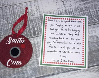 Santa Cam Ornament, Santa Camera Ornament, Christmas Ornament, Christmas Tree Ornament, Kids Christmas Ornament