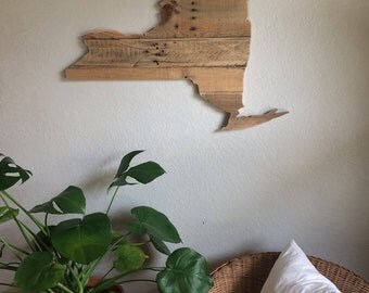 New York State Sign | Reclaimed Wood | Pallet Sign | Home Decor | Wall Art | Rustic Decor | Barn wood | Handmade | Modern Woodworking