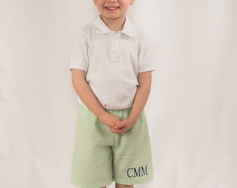 Boys Seersucker Shorts | Monogrammed Shorts | Boys Shorts | Monogram Seersucker | Monogram Shorts | Boys Monogram | Boys Easter Outfit