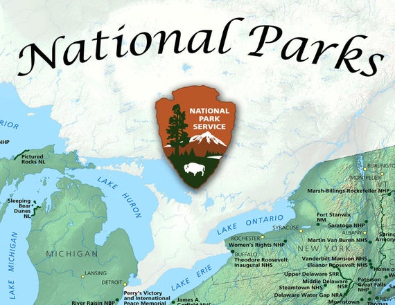 National Parks Travel Map. 24x36 Personalized Travel Map