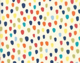 Hello World Specks fabric in Cream by Abi Hall for Moda Fabric-yardage or fat quarters #35303-11