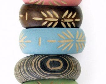 Wood Bangles _ 4 Sets for your selection