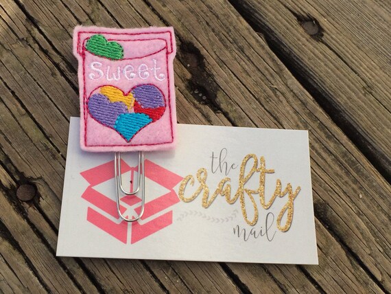 Valentine Candy Clip/Planner Clip/Bookmark. Valentine's Sweetheart Valentine's planner clips